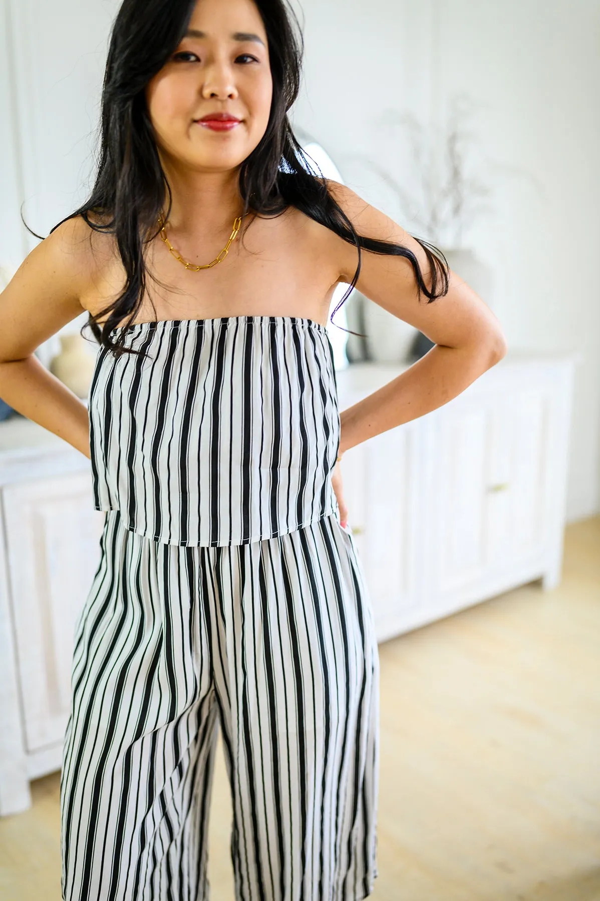 Modern Stripes Sleeveless Jumpsuit - Andree by Unit