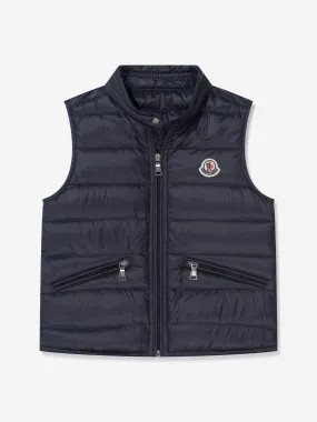 Moncler Enfant Boys Down Padded Gui Gilet in Navy