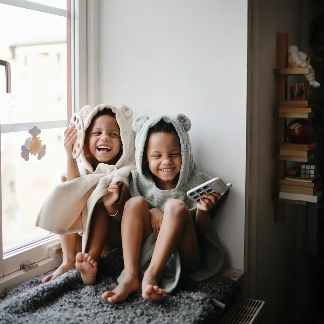 Mushie Poncho Towel - Bear Fog