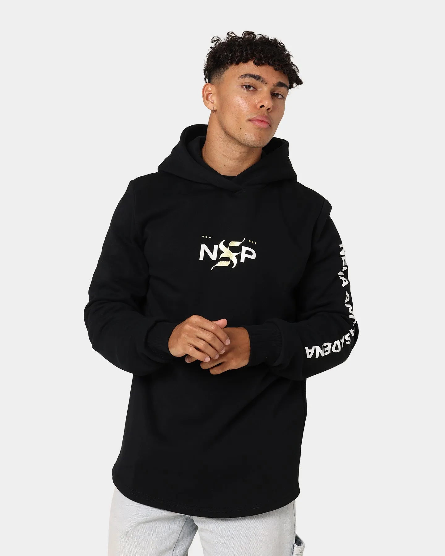 Nena and Pasadena Victims Dual Curved Hoodie Jet Black