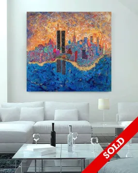 New York City Skyline Day - Original Painting - SOLD