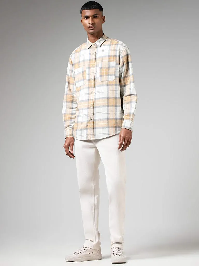 Nuon Cream Checked Cotton Relaxed-Fit Shirt