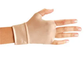 OccuNomix Small Beige Original Occumitts Nylon And Spandex Fingerless Therapeutic Support Gloves