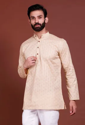 Off White Cotton Short Kurta