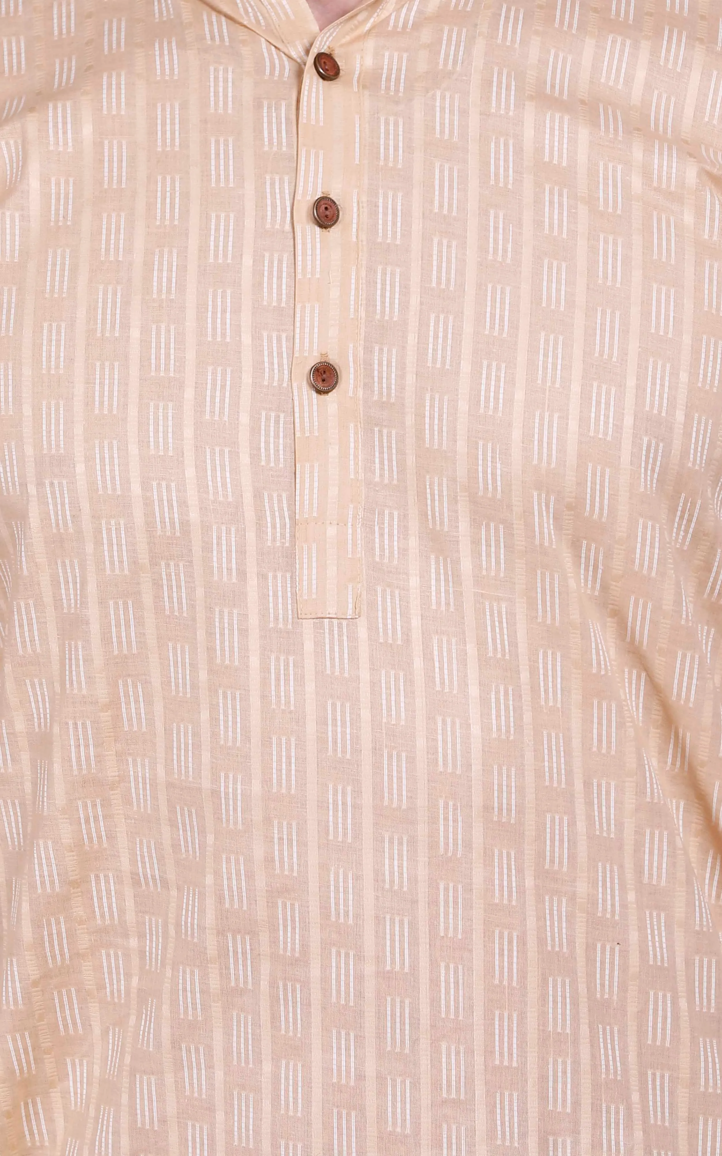 Off White Cotton Short Kurta