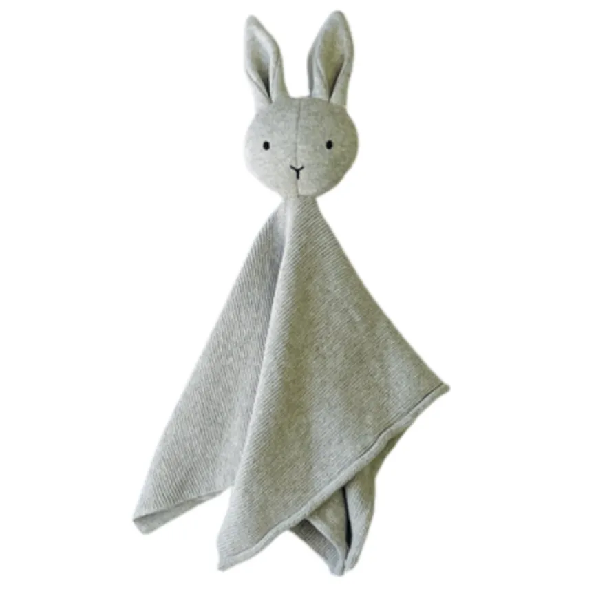 Organic Cotton Baby Lovey: Grey Bunny