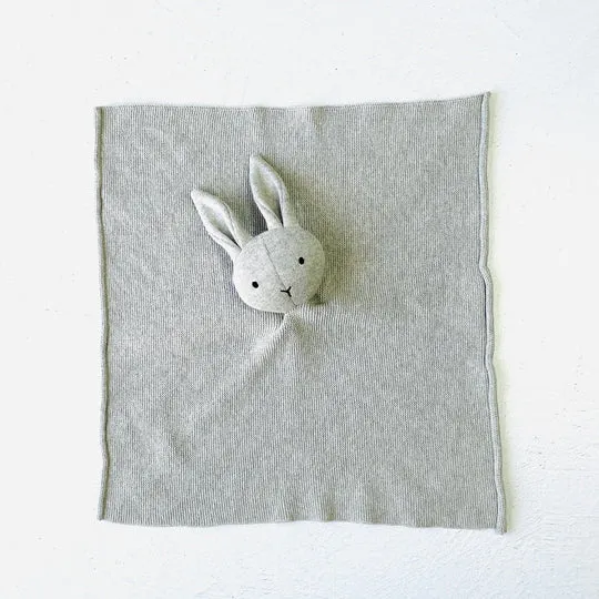 Organic Cotton Baby Lovey: Grey Bunny