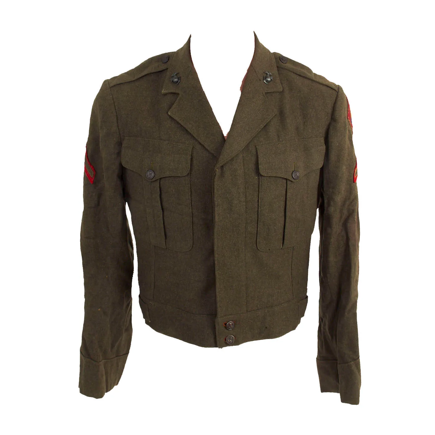 Original U.S. WWII Named US Marine Corps Ship’s Detachment Modified Vandegrift Jacket With Trousers - William W. Westmoreland, Wounded In Action