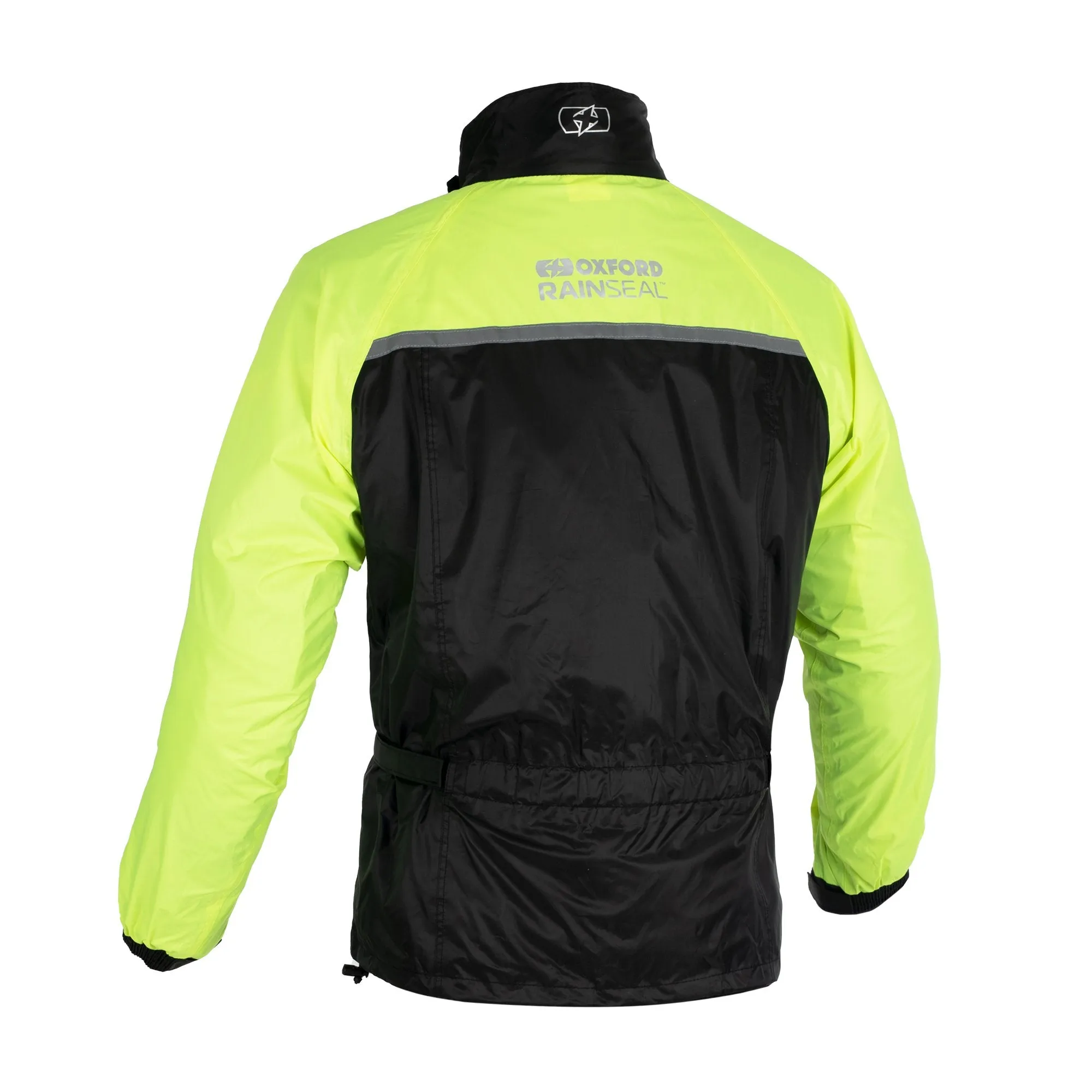 Oxford Rainseal Waterproof Motorcycle Over Jacket Black Fluo