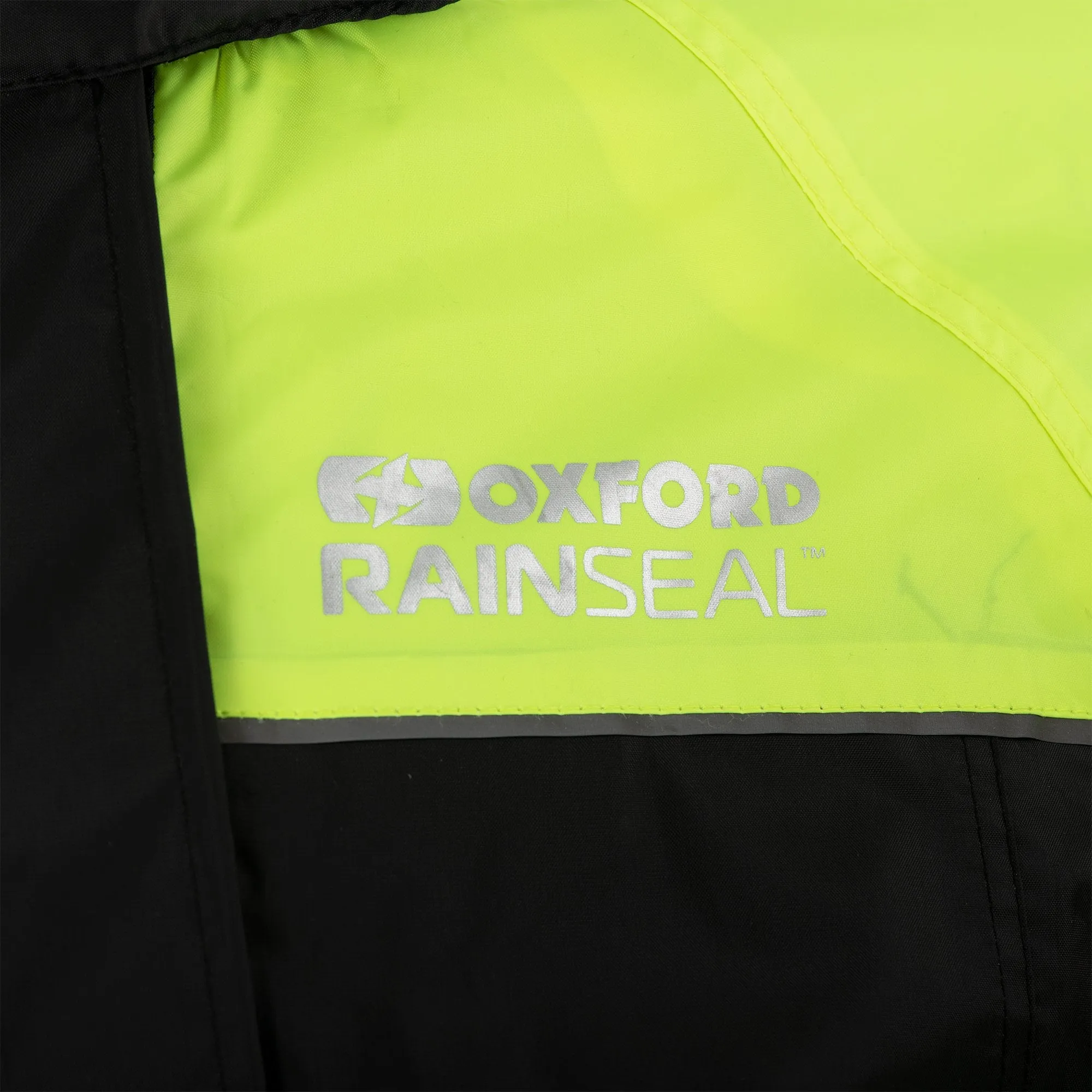 Oxford Rainseal Waterproof Motorcycle Over Jacket Black Fluo