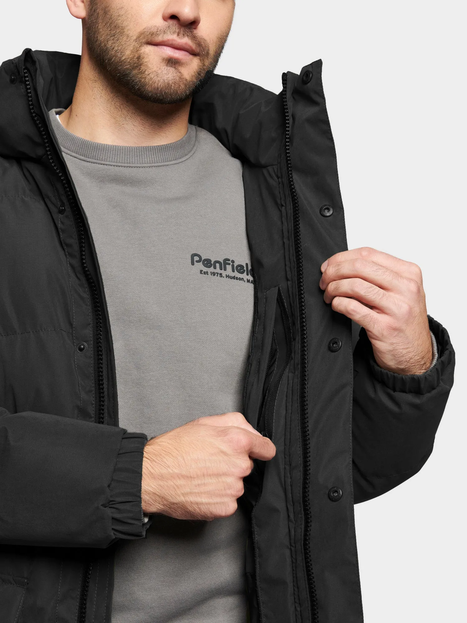 P Bear Puffer Jacket in Black