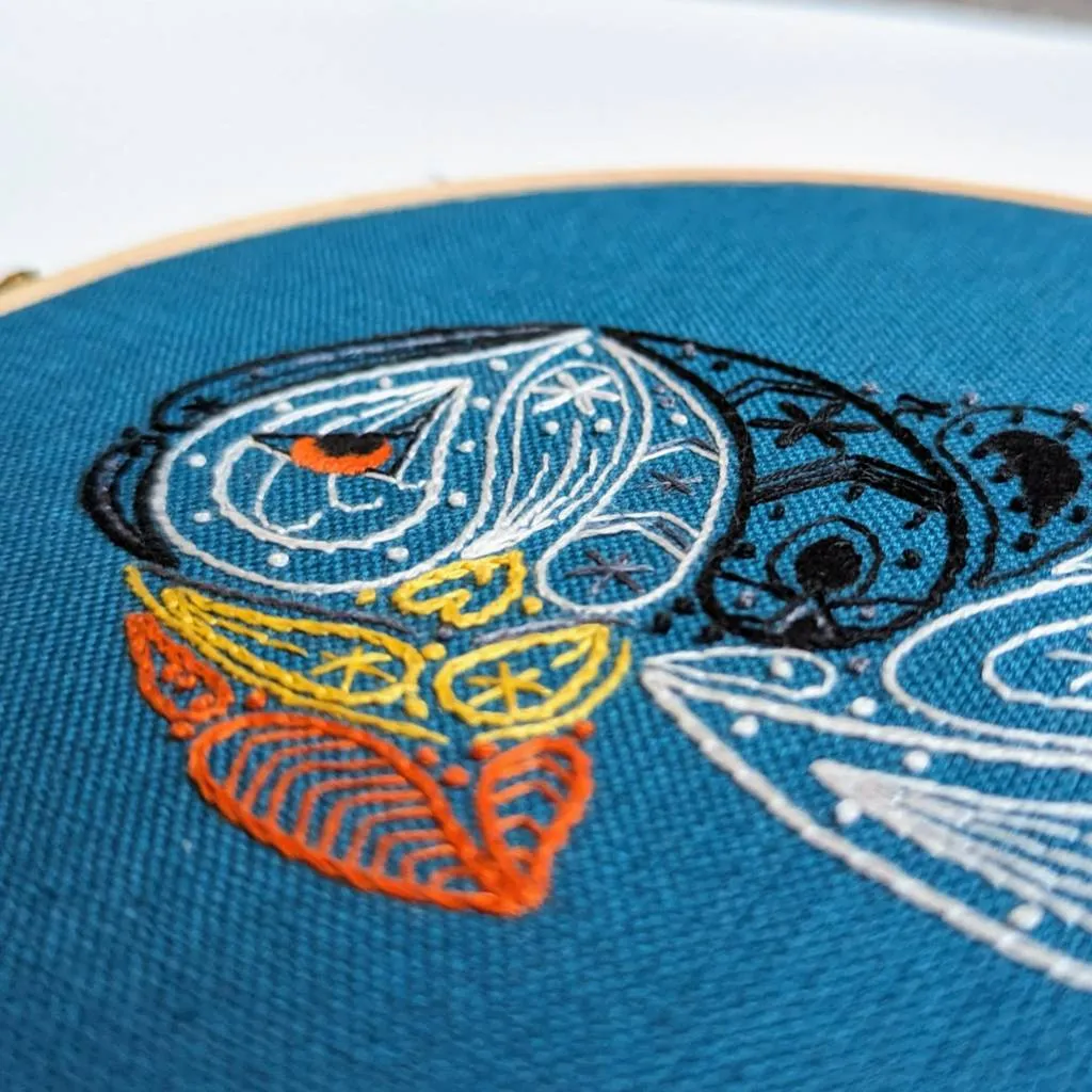 Paisley Puffin Embroidery Kit