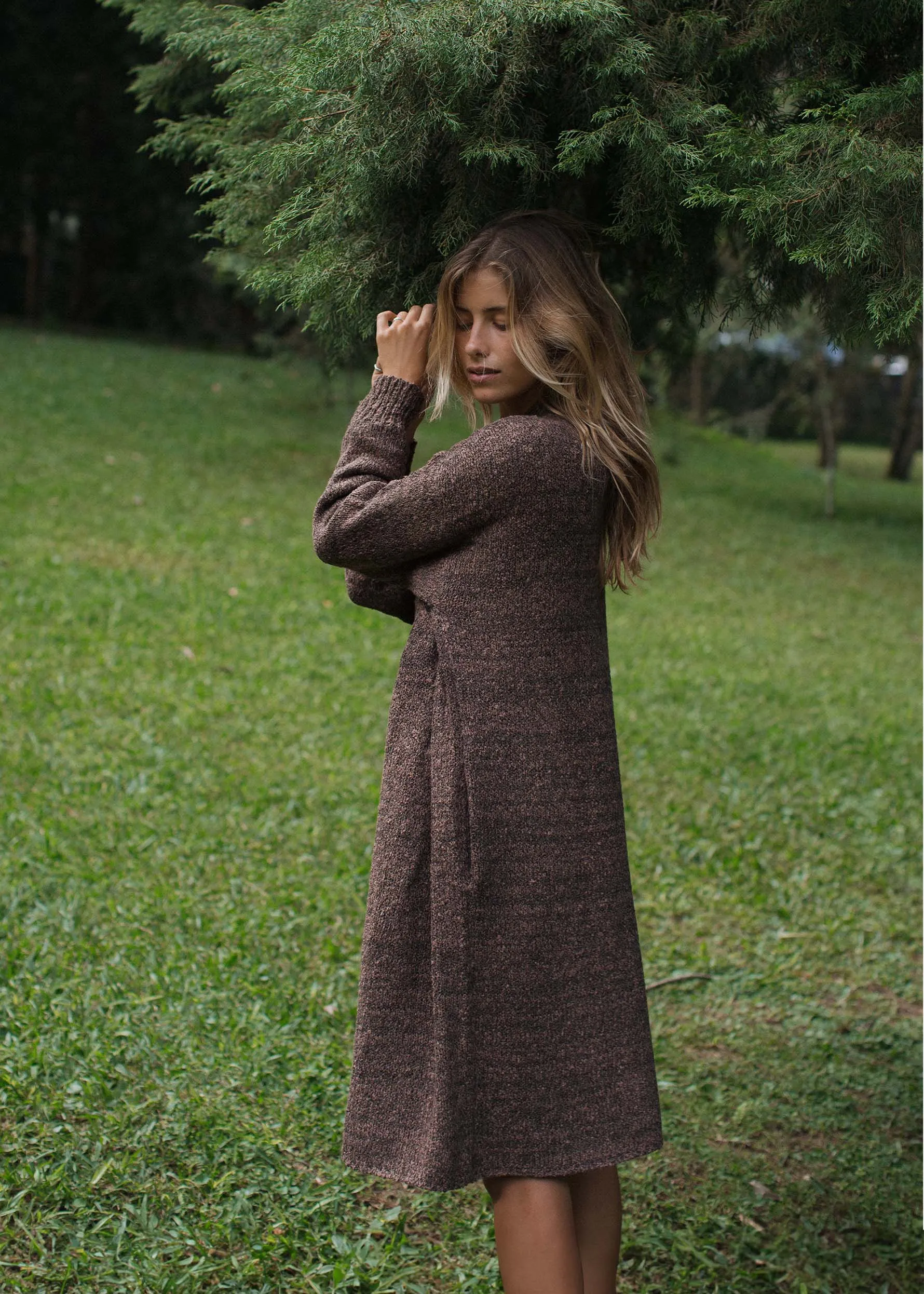 Paloma Long Cardigan Brunette