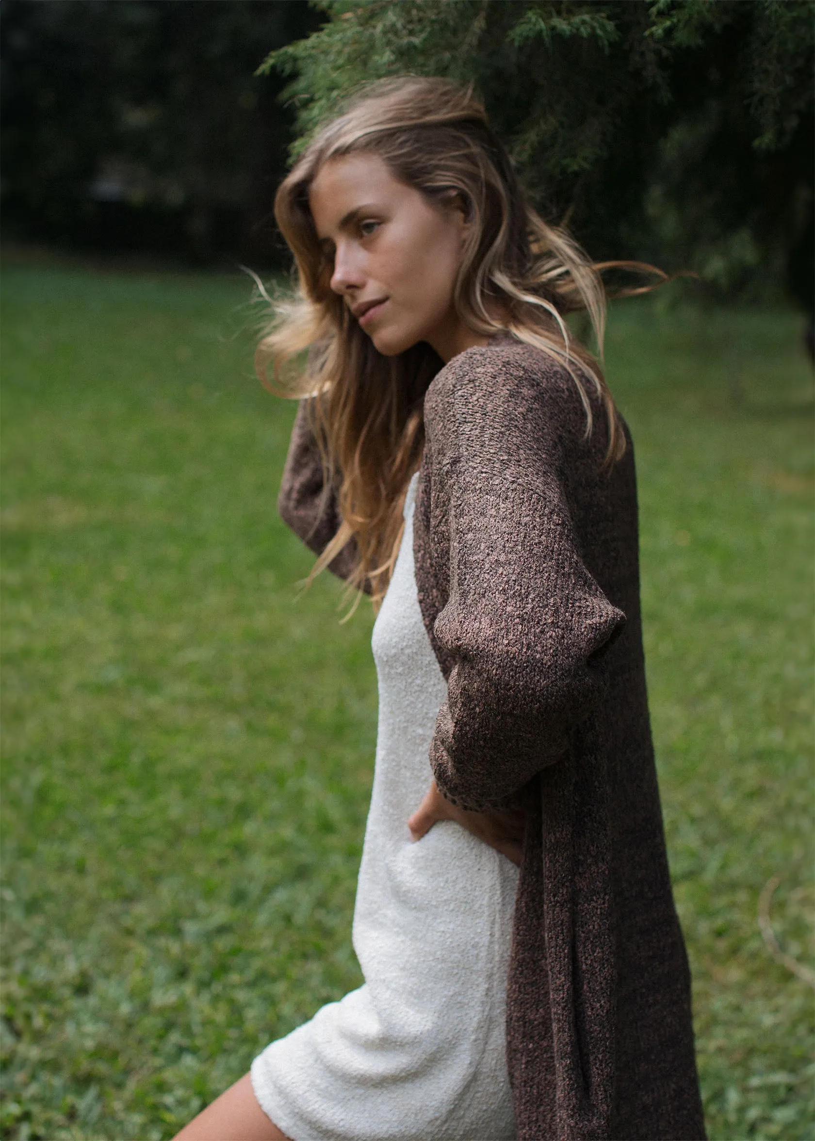 Paloma Long Cardigan Brunette