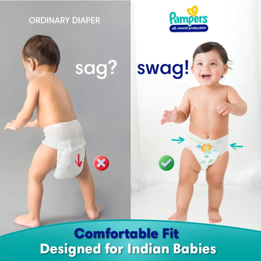 Pampers All Round Protection Pant Style Baby Diapers, New Born/X-Small (NB/XS), 34 Count, Anti Rash Blanket, Lotion with Aloe Vera, Upto 5 Kg Diapers