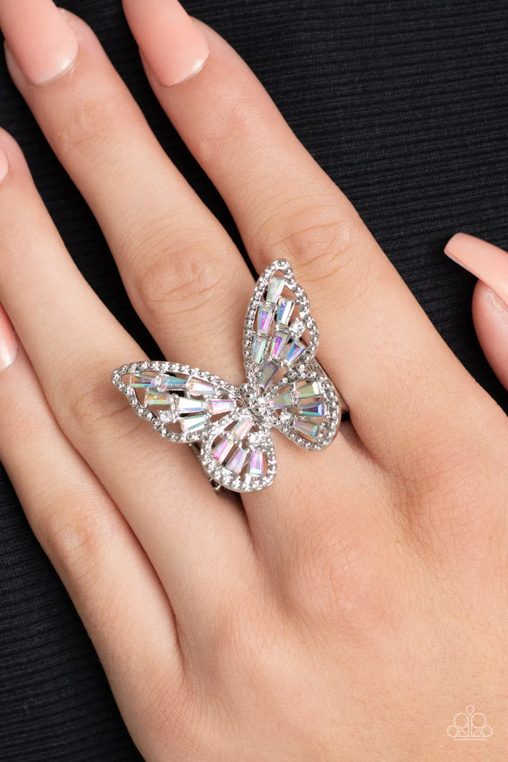 Paparazzi Bright-Eyed Butterfly Ring Multi