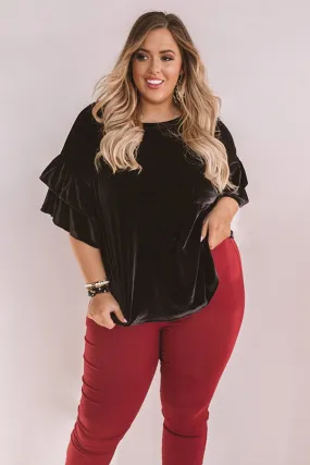 Paparazzi Please Velvet Top In Black  Curves