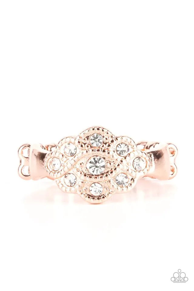 Paparazzi Ring ~ Floral Frou-Frou - Copper