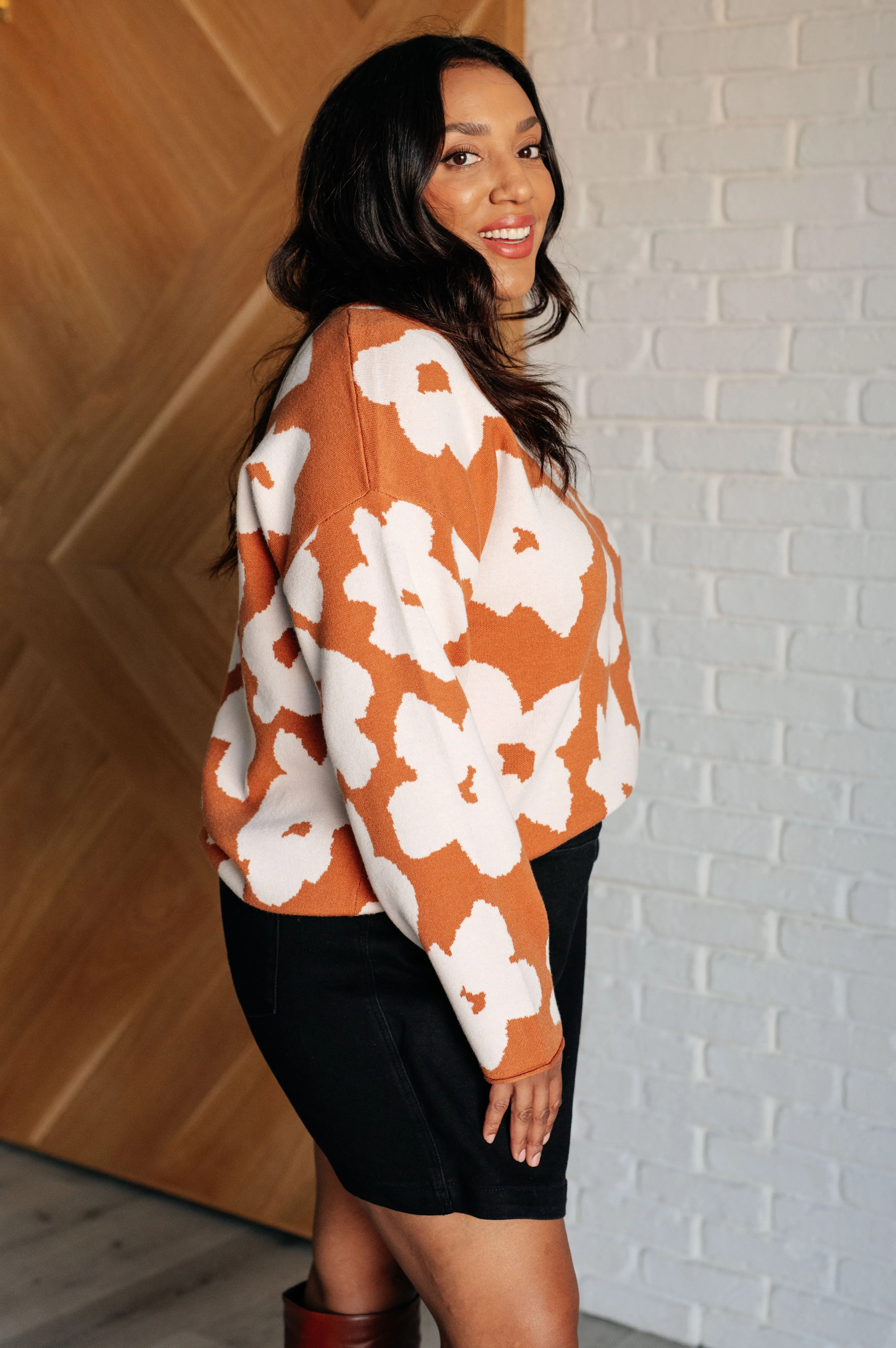 Patches of Flowers Floral Sweater - 11/14