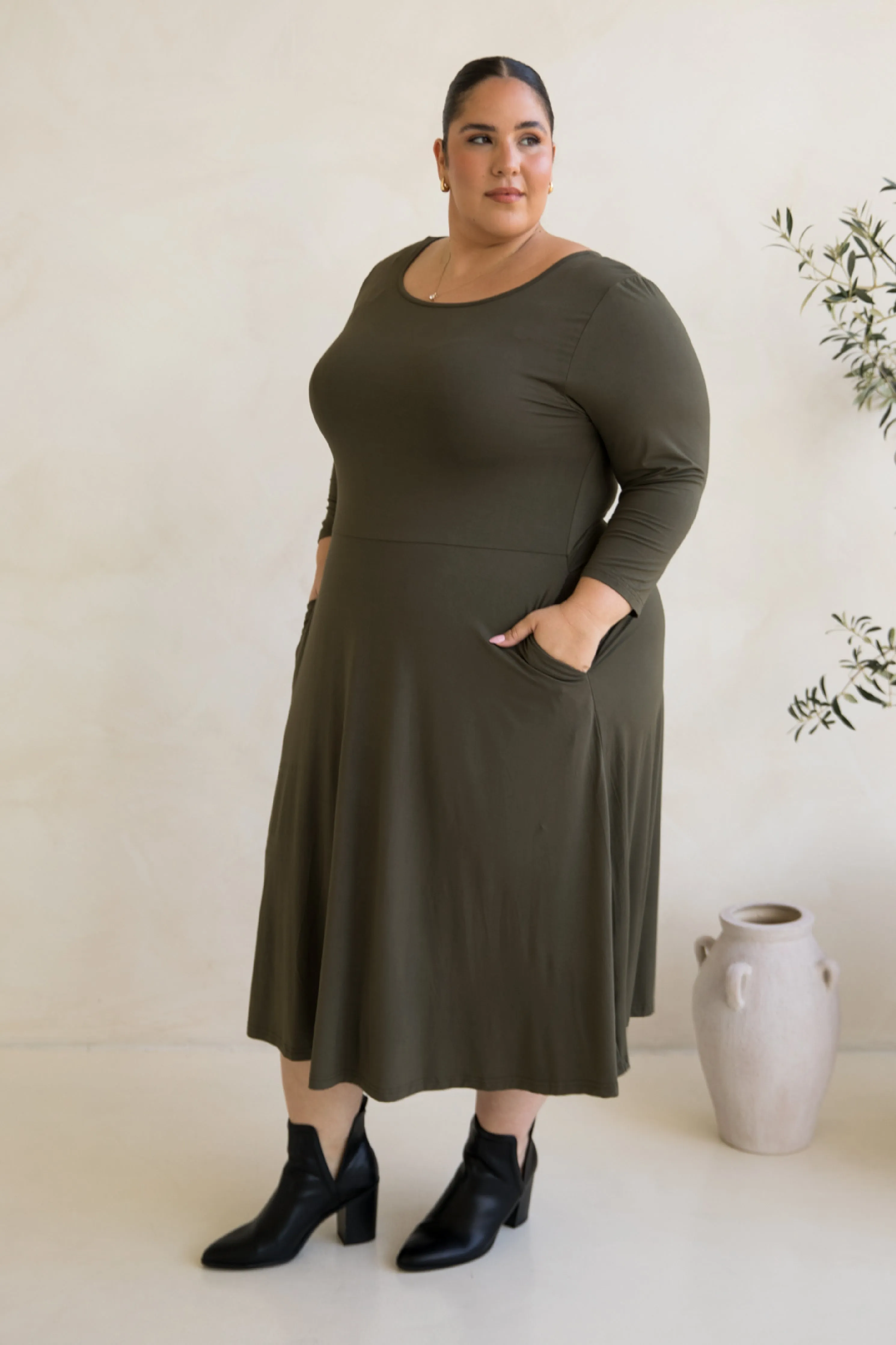 Penelope Dress | Moss Green