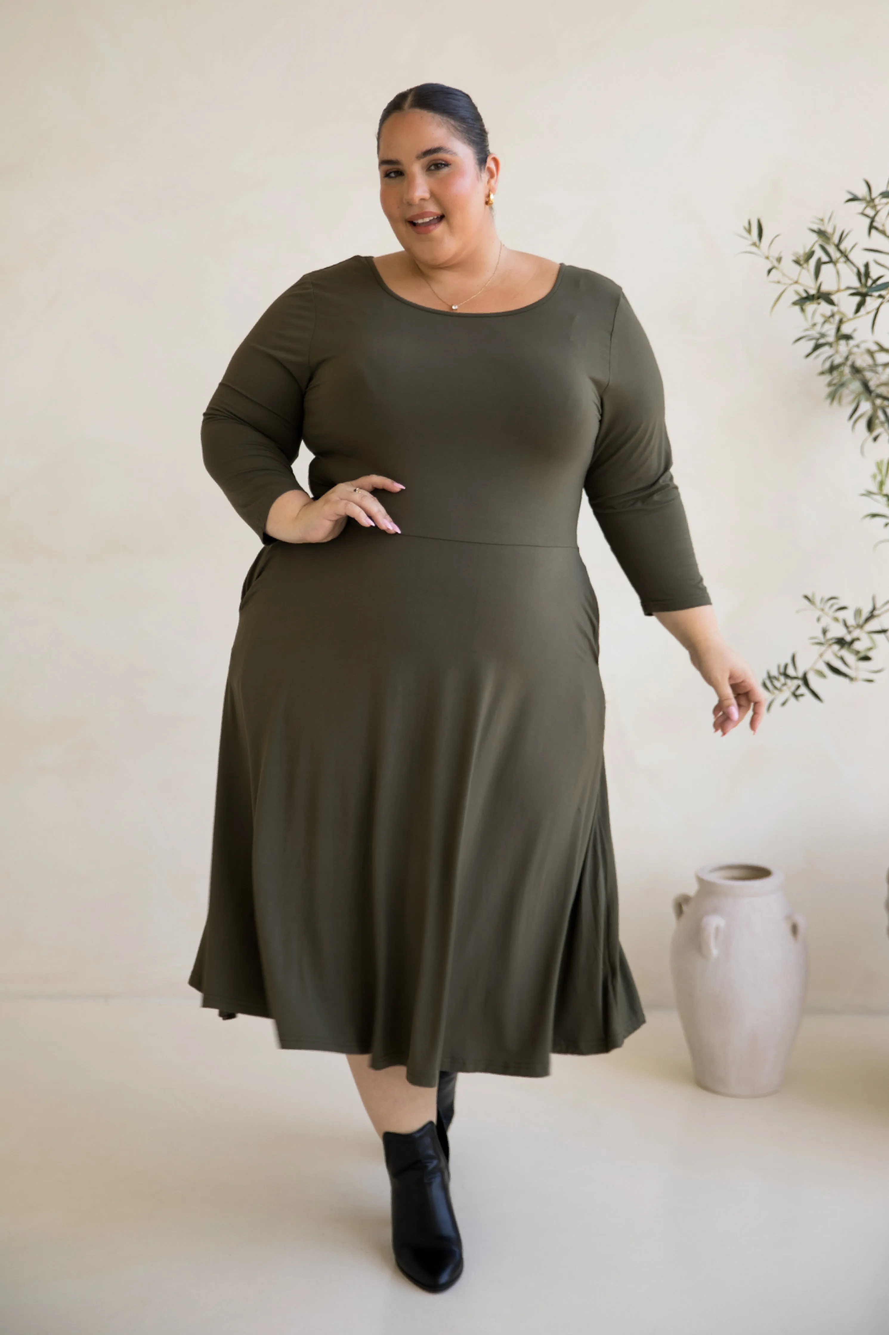 Penelope Dress | Moss Green