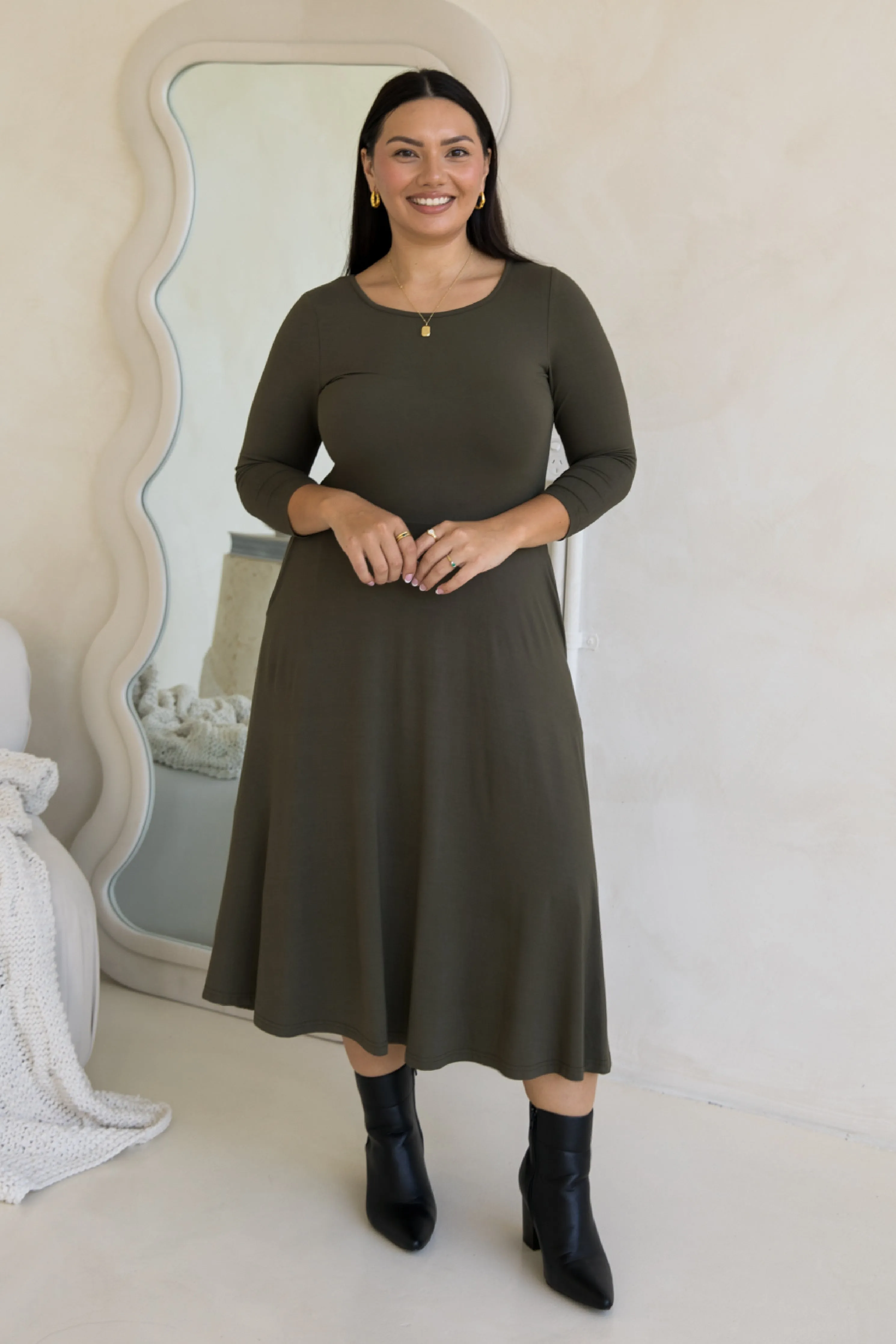 Penelope Dress | Moss Green