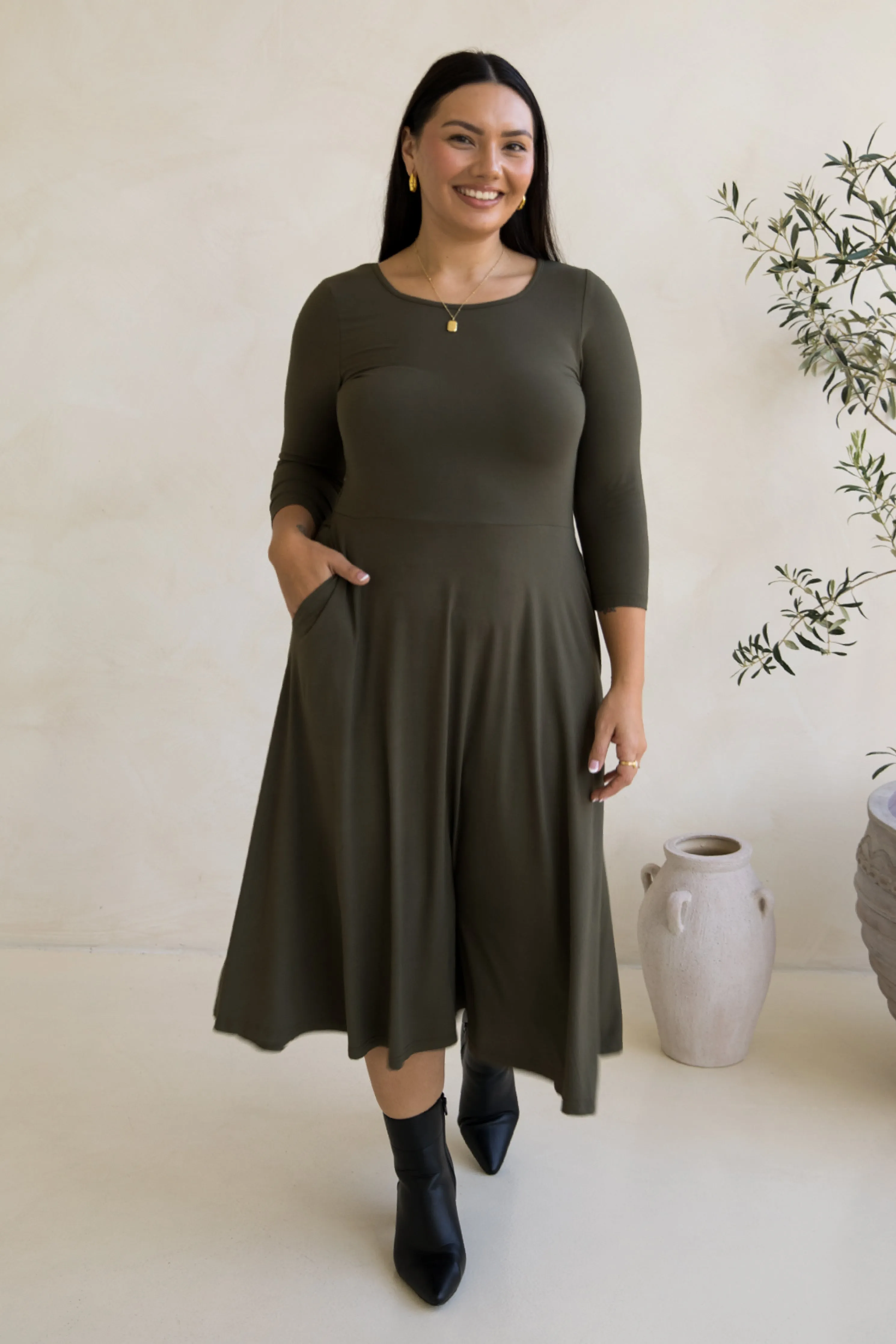 Penelope Dress | Moss Green