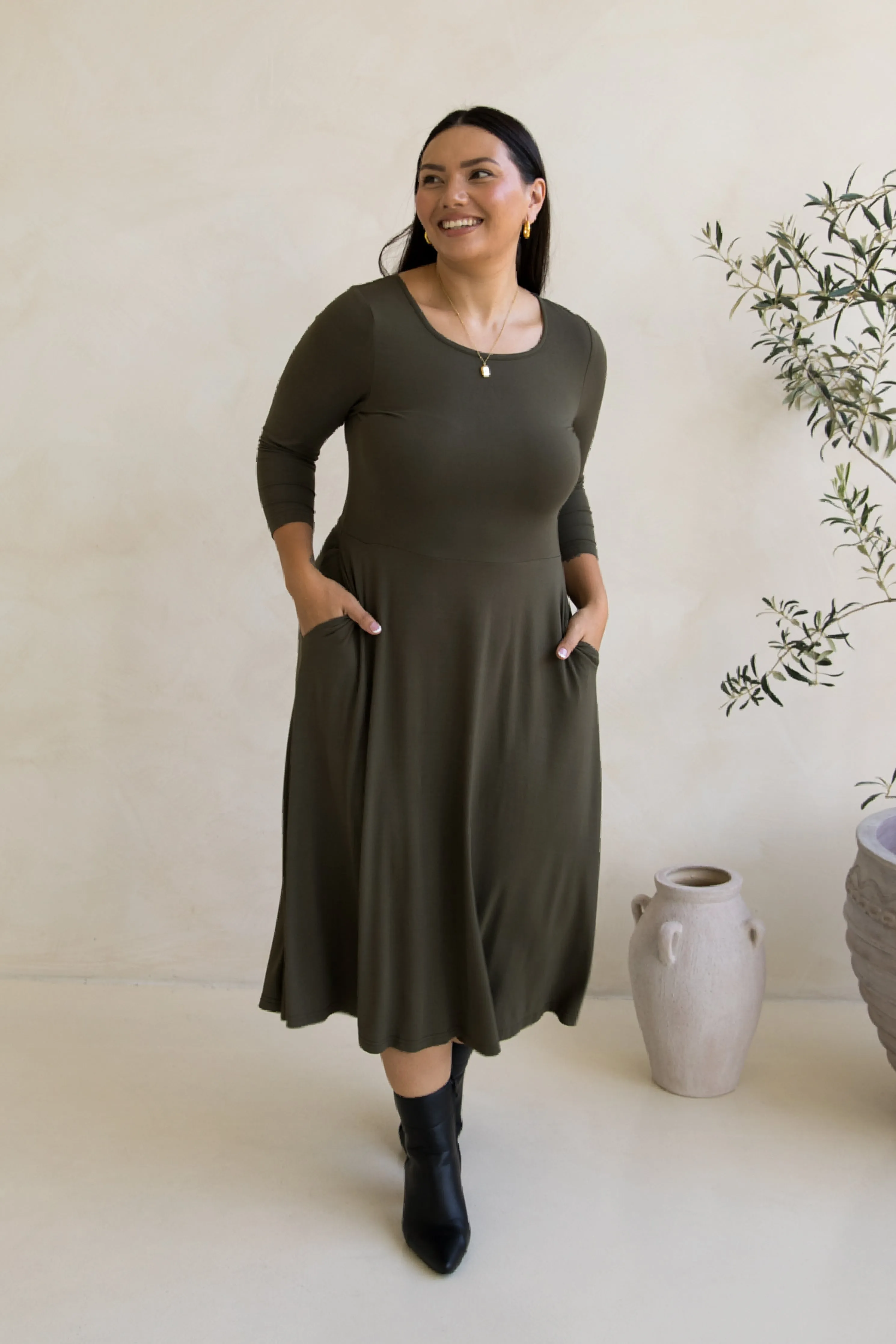 Penelope Dress | Moss Green