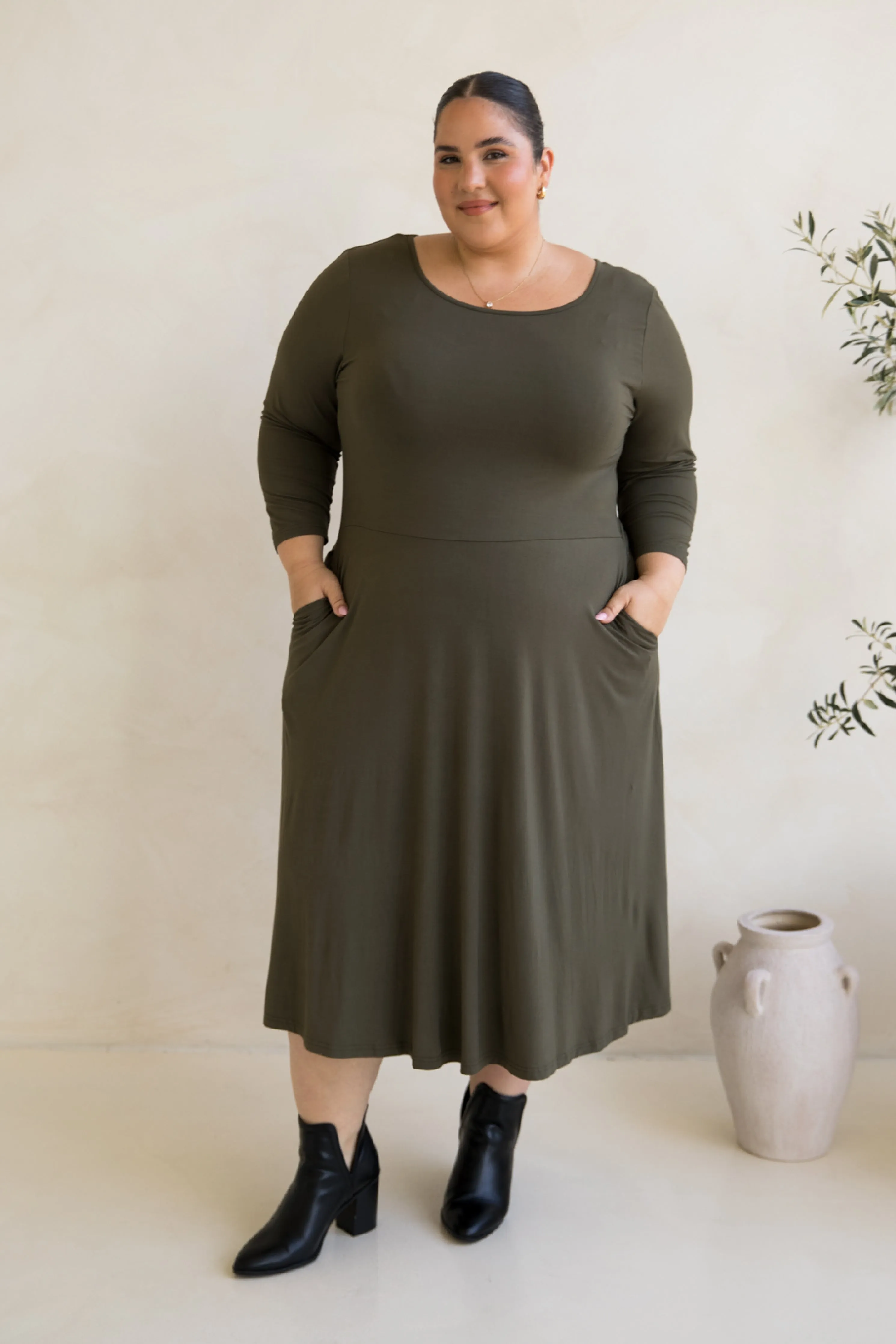 Penelope Dress | Moss Green