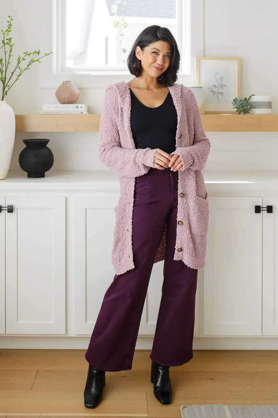 Petunia High Rise Wide Leg Jeans in Plum