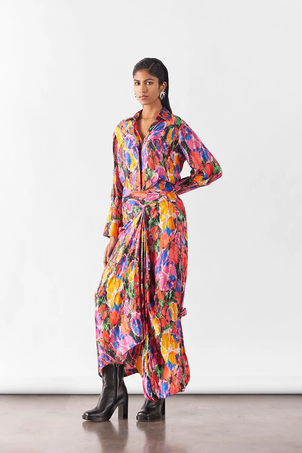 Petunia Shirt & Draped Skirt Co-Ord