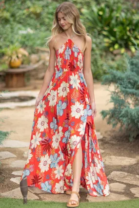 Phoenix Halter Tie Back Maxi Dress