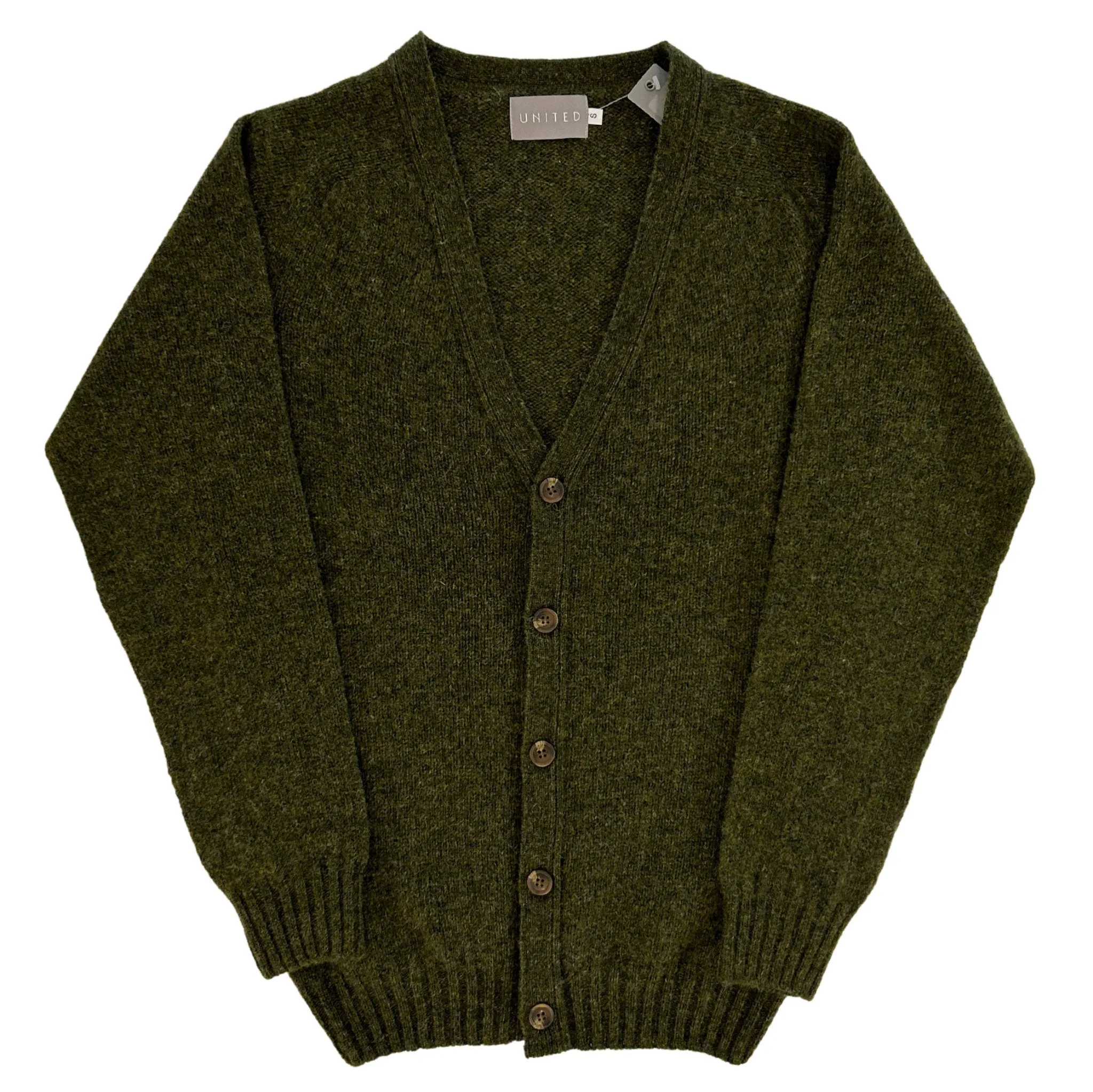 Pine Shadow Scottish Wool Cardigan Sweater