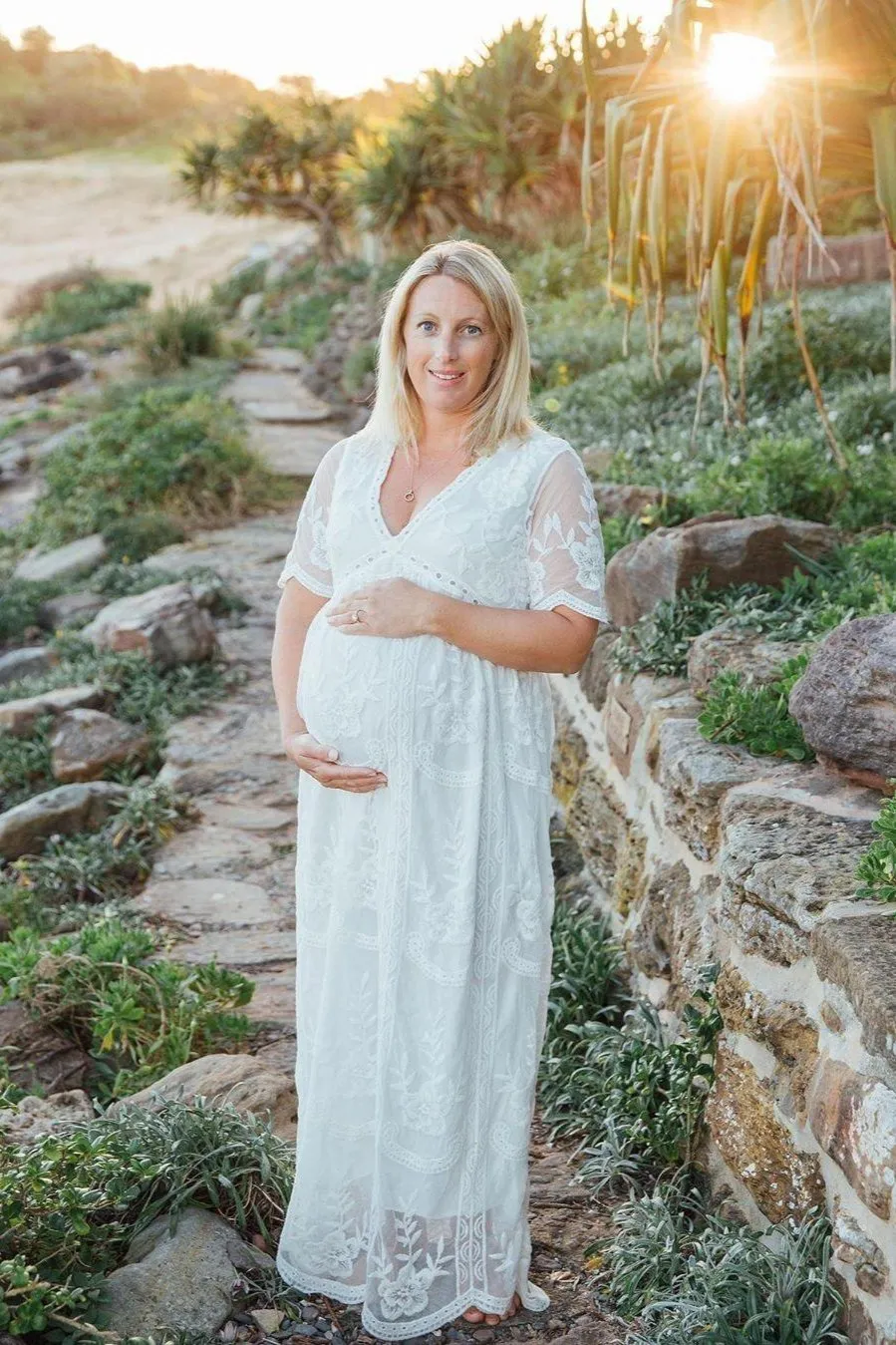 PinkBlush White Lace Maxi - For Sale