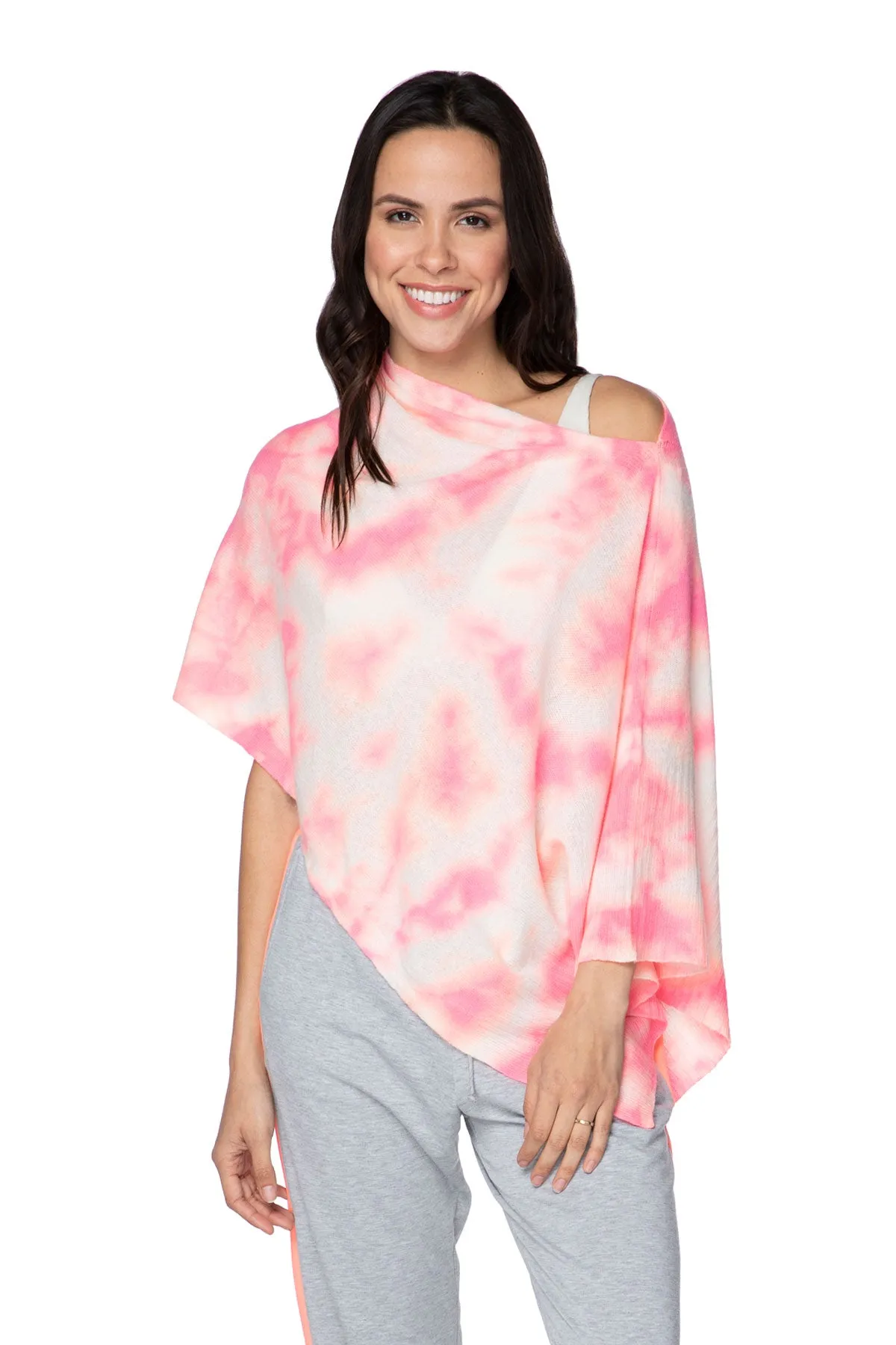 Poolside Poncho Cashmere |  Sunset Tie Dye