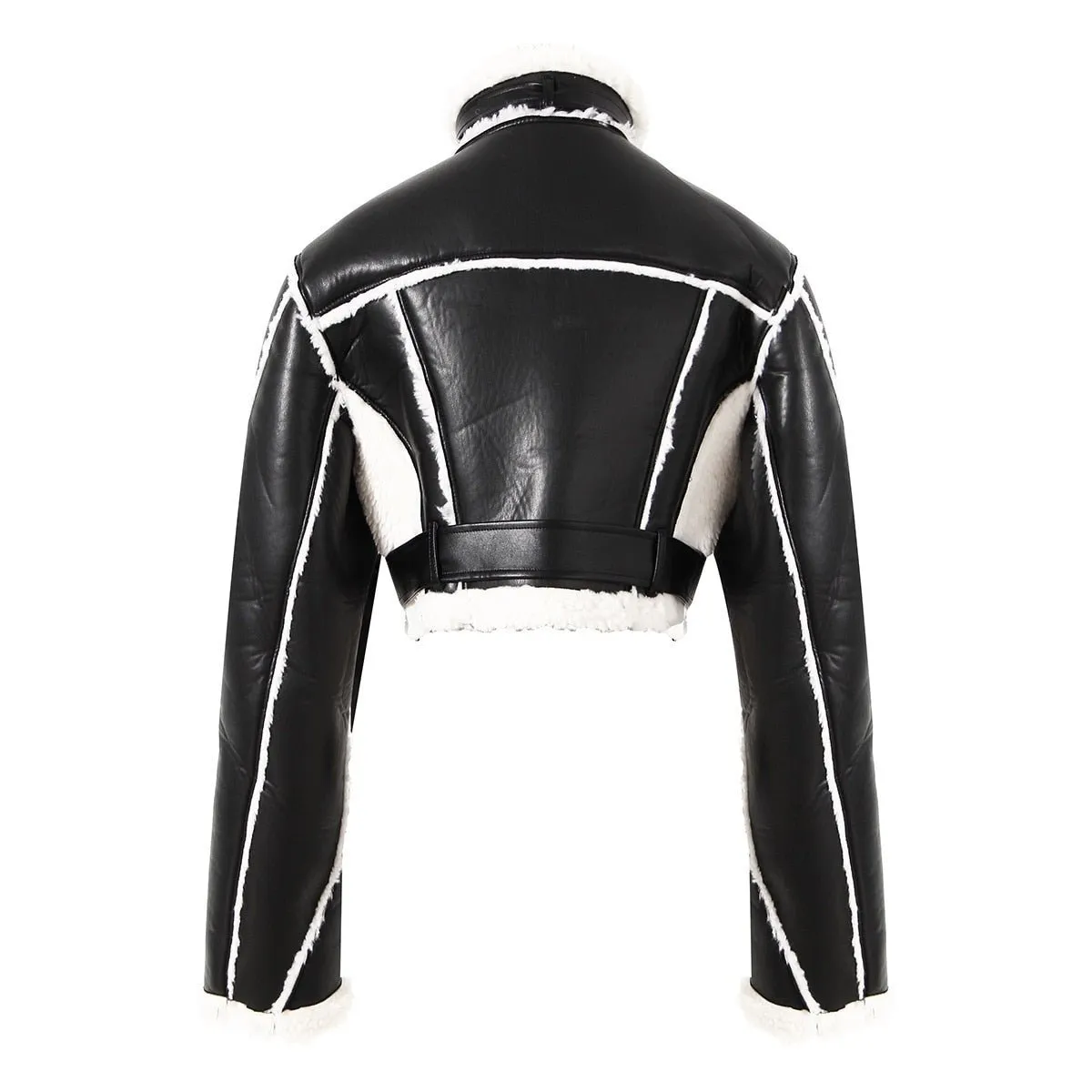 Pre Order:  Faux Leather Cropped Jacket - @cocowithlove1