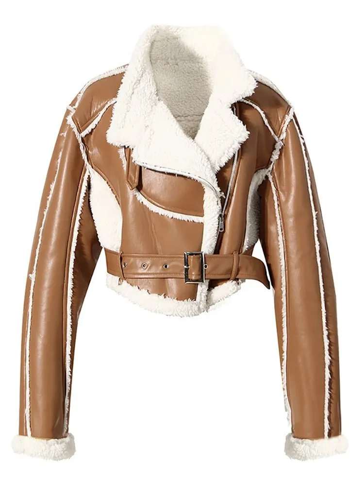 Pre Order:  Faux Leather Cropped Jacket - @cocowithlove1