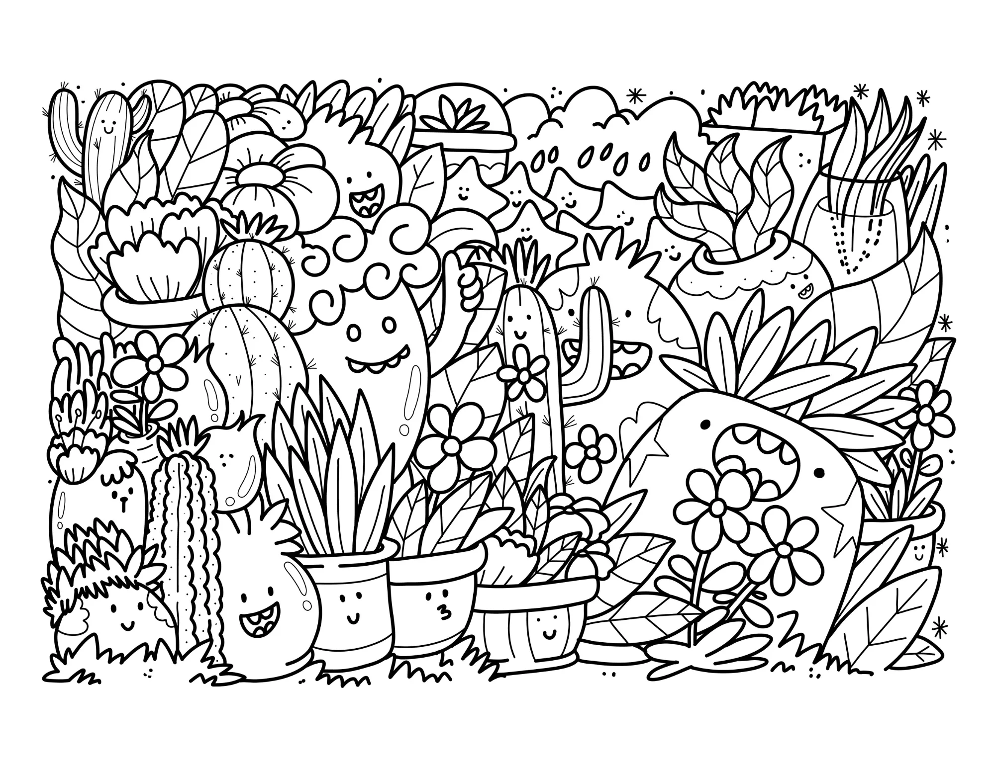 Printable (Digital) Doodles Coloring Pages: FunDoodles Printable Coloring Book for All Ages