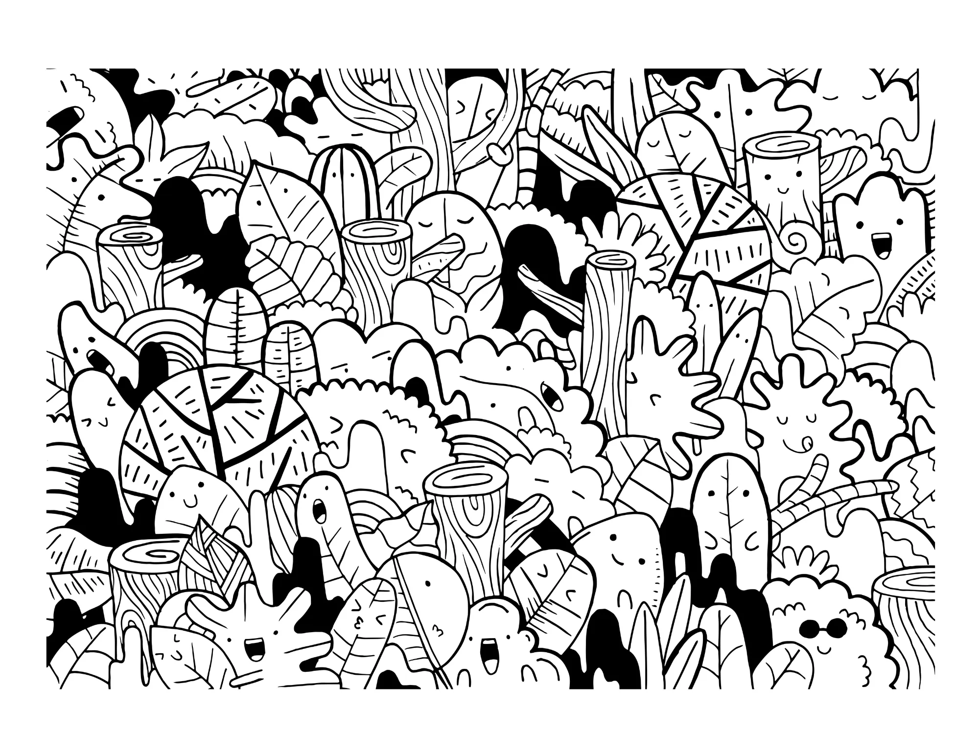 Printable (Digital) Doodles Coloring Pages: FunDoodles Printable Coloring Book for All Ages