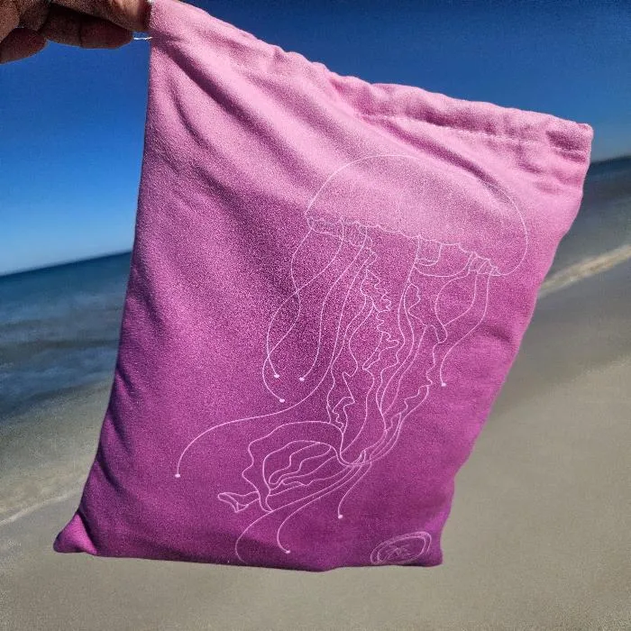 Purple Jellyfish Kids Hooded Towel | Hooded Towel Kids | Sandy Toes Beachwear