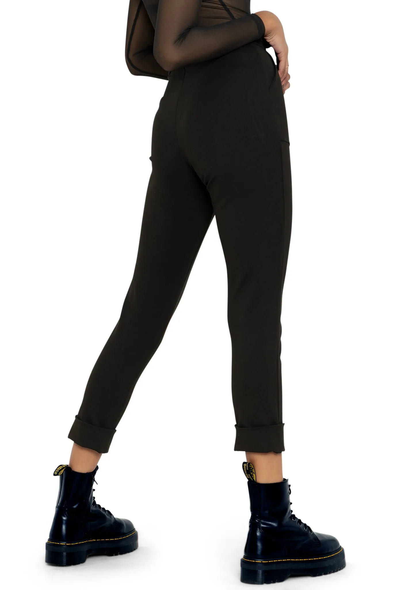 Push It Ponte High Waisted Cuffed Pants