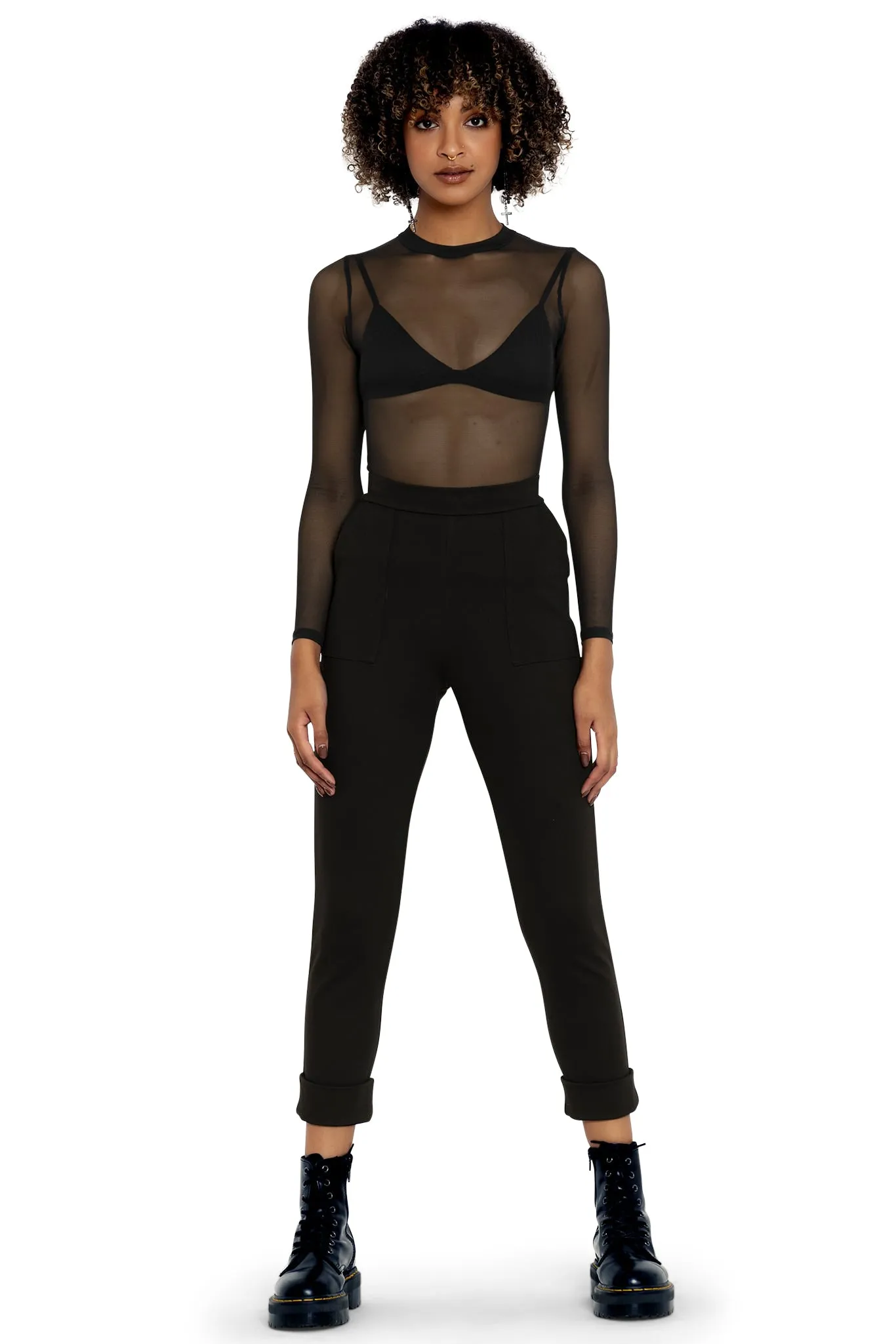 Push It Ponte High Waisted Cuffed Pants