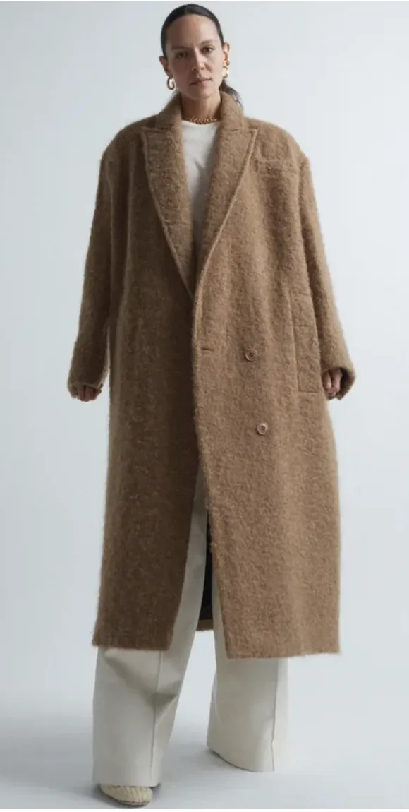 Raey 'oversized mohair and wool-blend' overcoat, camel, 8-14