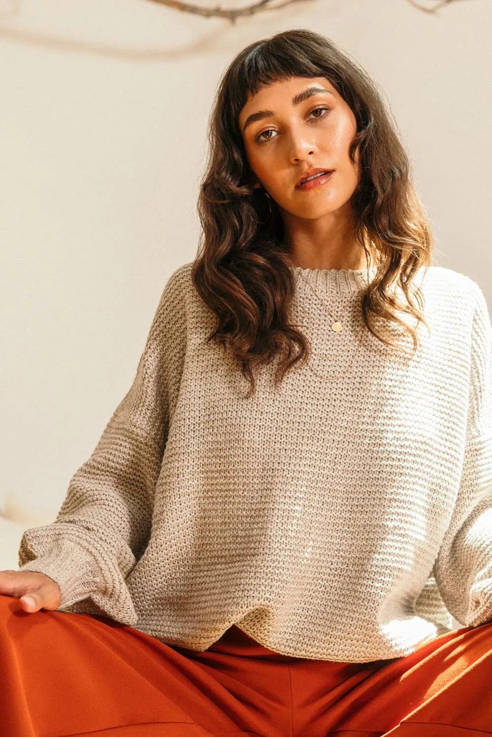 Relaxed Knit Sweater Mocha