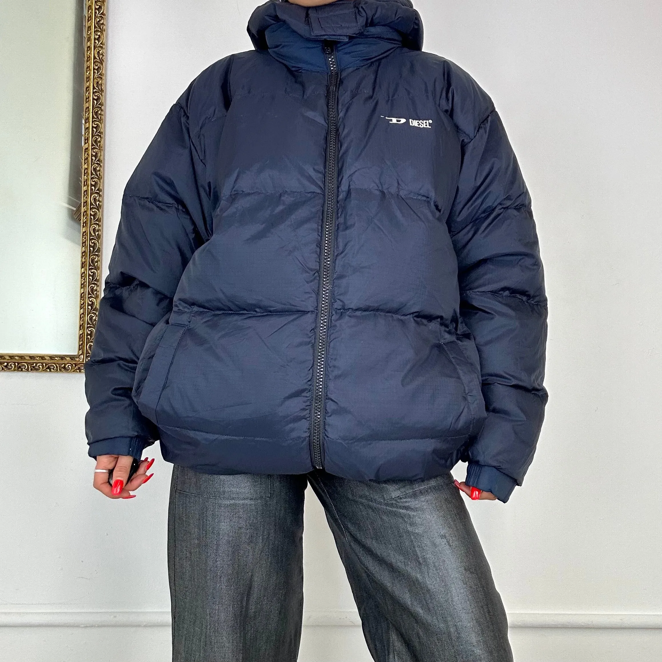 reversible diesel puffer jacket