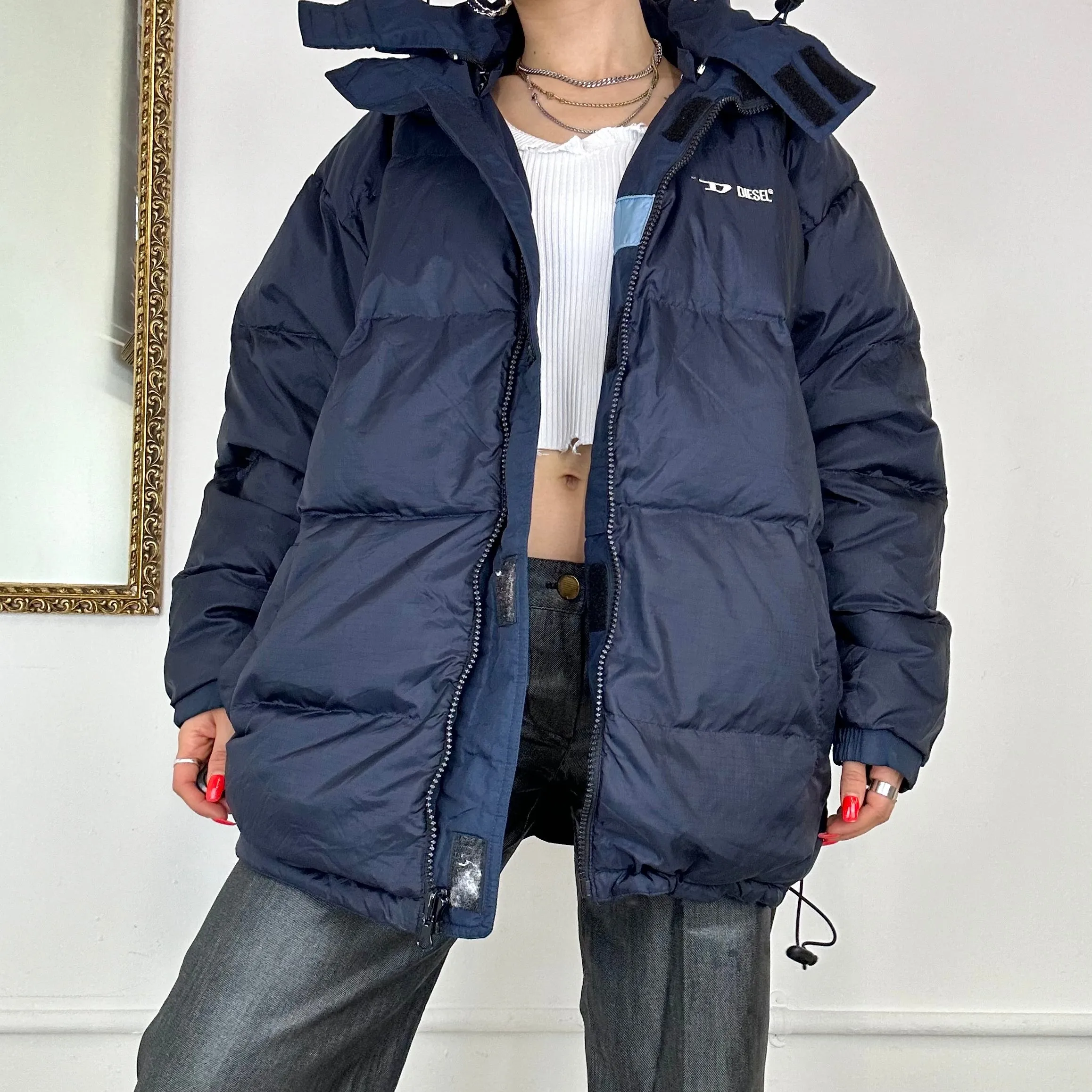 reversible diesel puffer jacket