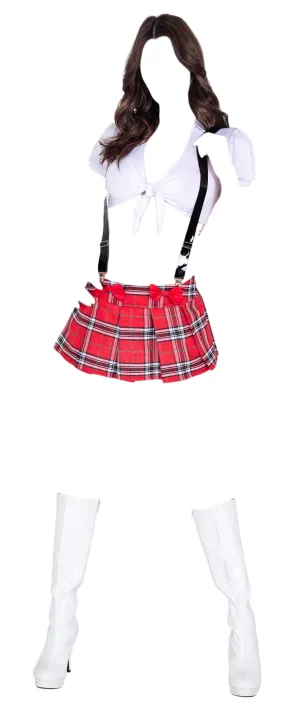 Roma Costume 3 PC Glitzy School Girl Red/White/Black