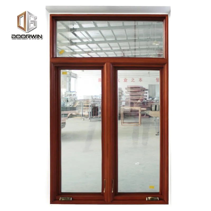 Round top fixed window and bottom crank open window with decorative glazing bars