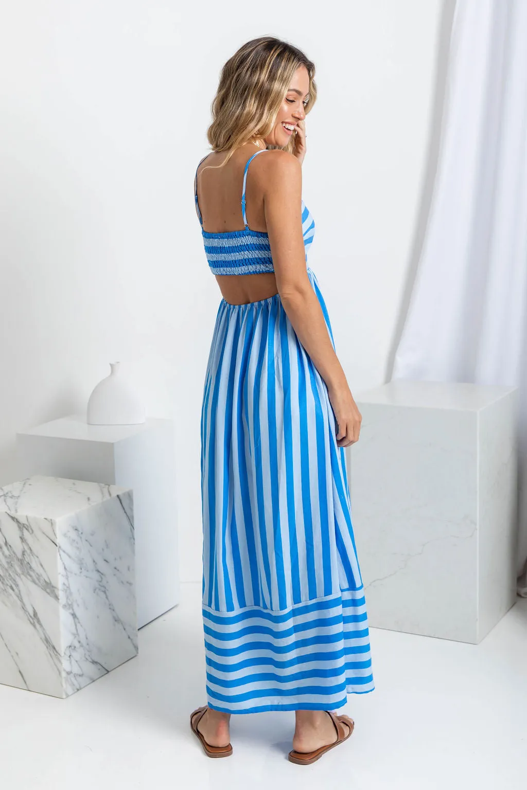 Sadie Maxi Dress - Blue Stripe