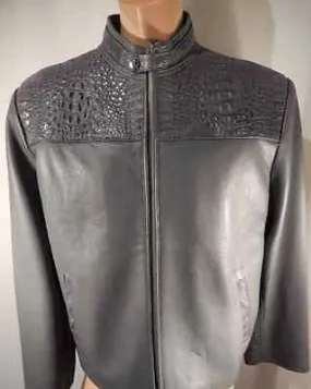 Safari Gray Horn-back Crocodile/Lambskin Jacket